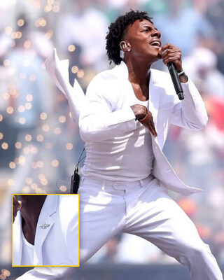 iShowSpeed performs at the World Cup Final on July 19, 2026, wearing the white BARABAS Endless Brushed Cotton Suit and the brand's Faravahar lapel pin. iShowSpeed performs at the World Cup Final on July 19, 2026, wearing the white BARABAS Endless Brushed Cotton Suit and the brand's Faravahar lapel pin.